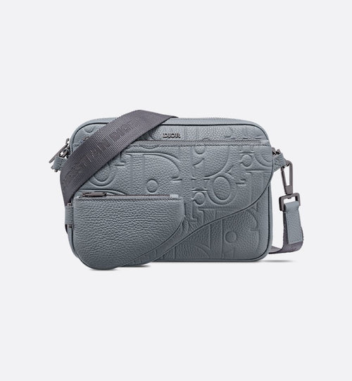 Triple Pouch Saddle Cuir Gris