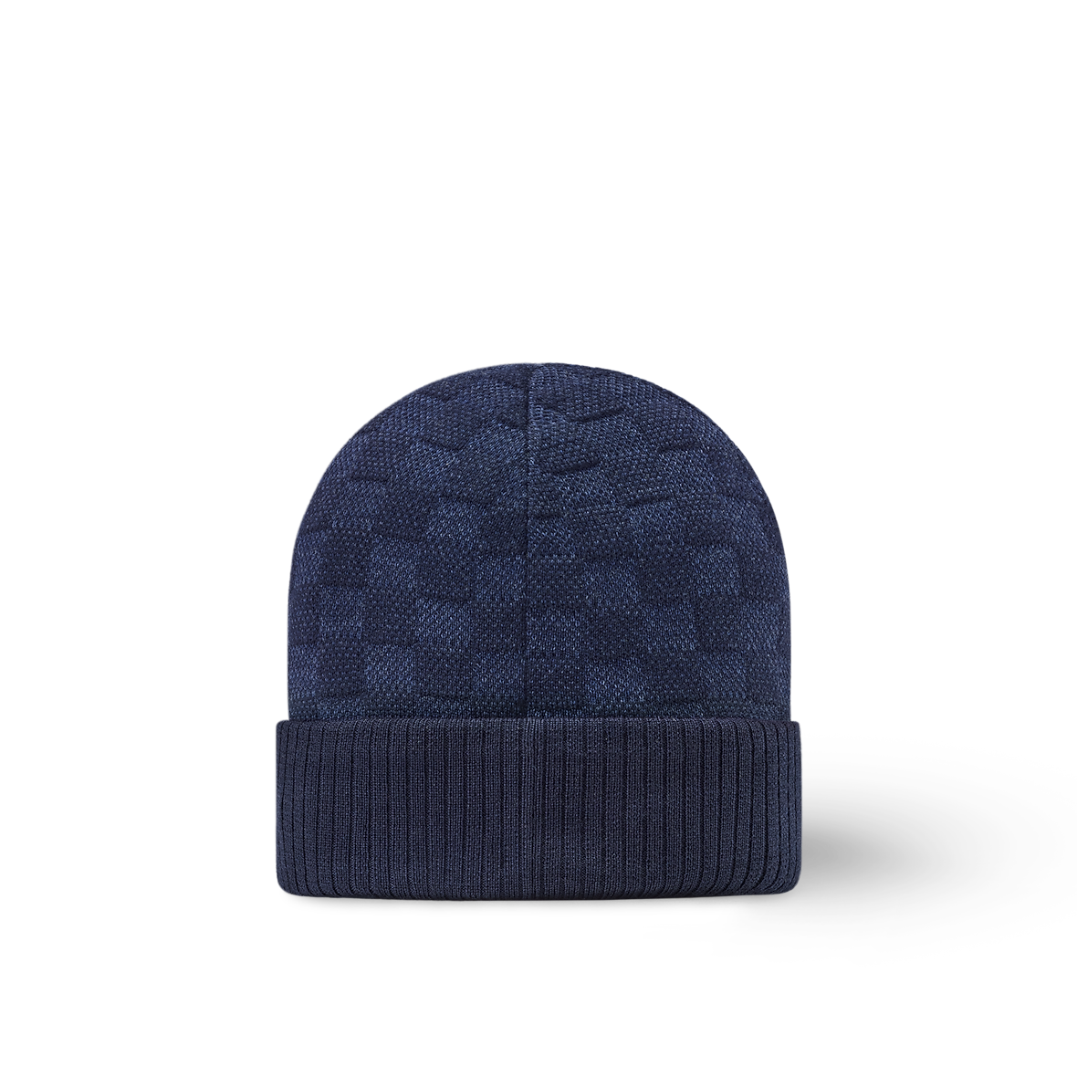 Bonnet et Écharpe Néo Petit Damier Bleu Marine