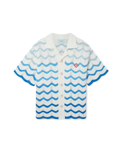 Wavy Gradient Crochet Shirt