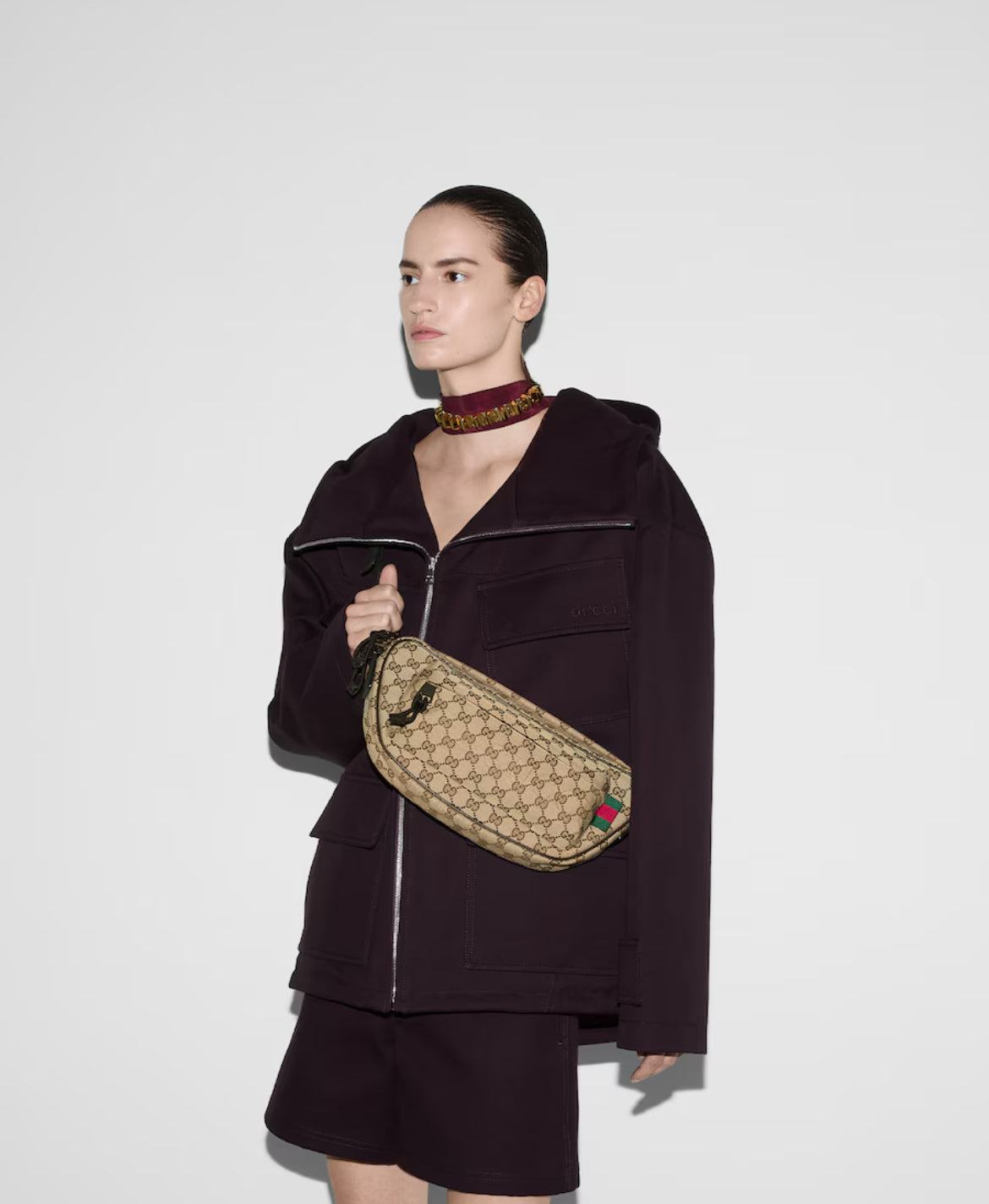 Sac à bandoulière en toile GG grand format