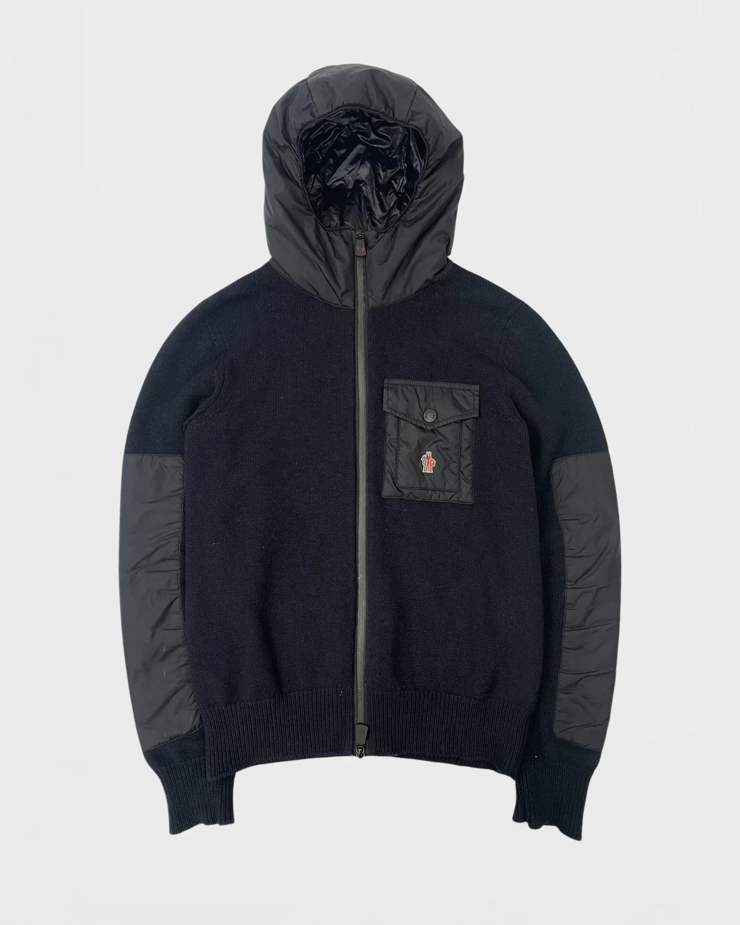 Moncler doudoune bi-matière cardigan