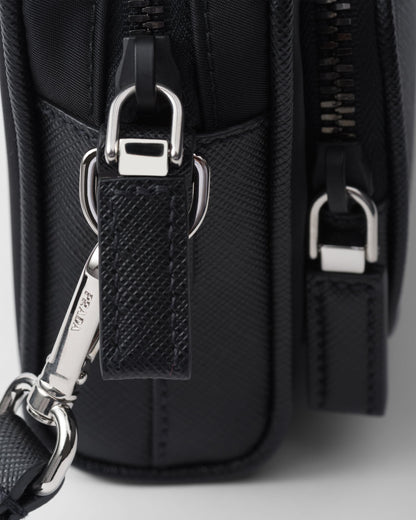 Sac porté épaule en Re-Nylon et cuir Saffiano