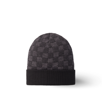 Bonnet et Écharpe Néo Petit Damier Noir