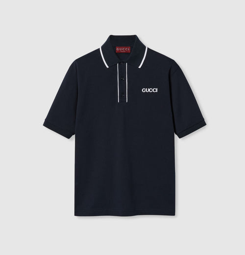 Polo en piqué de coton brodé