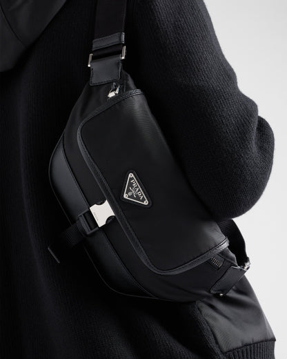 Sac porté épaule en Re-Nylon et cuir Saffiano