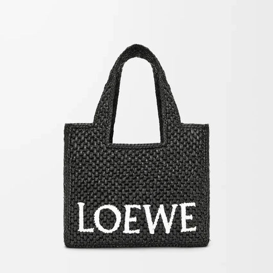 LOEWE - Petit  Font Tote en raphia Noir