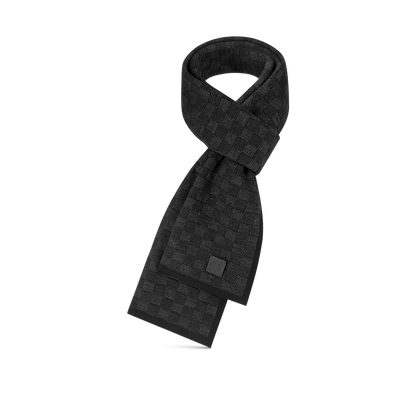 Bonnet et Écharpe Néo Petit Damier Noir