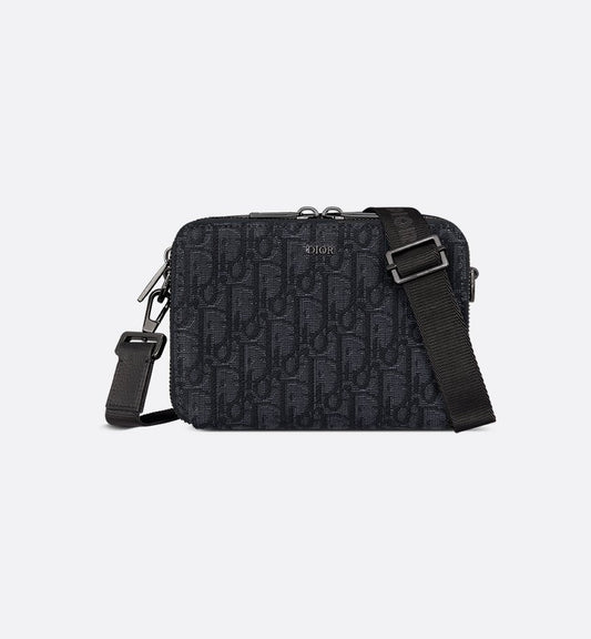 Pochette zippée à bandoulière Noir