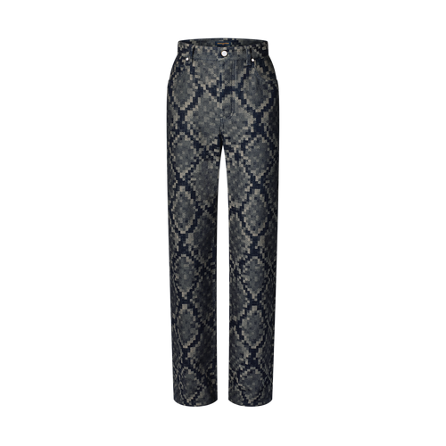 Pantalon droit en denim graphique