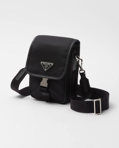 Sac porté épaule en Re-Nylon et cuir Saffiano