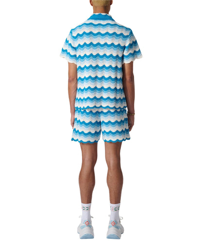 Wavy Gradient Crochet Shirt