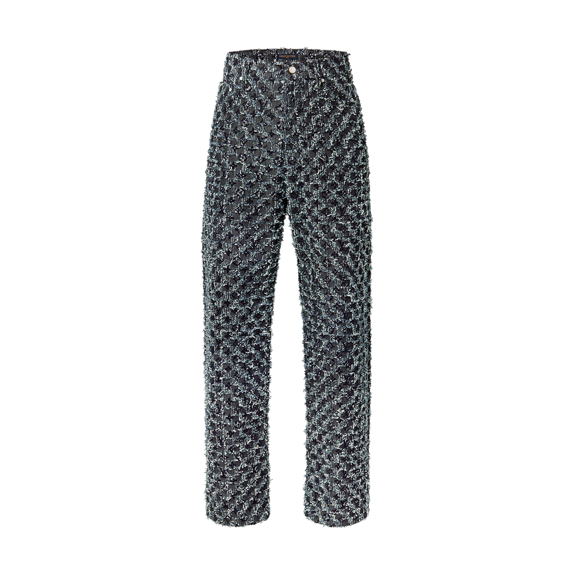 Pantalon droit à Monogram floqué en denim