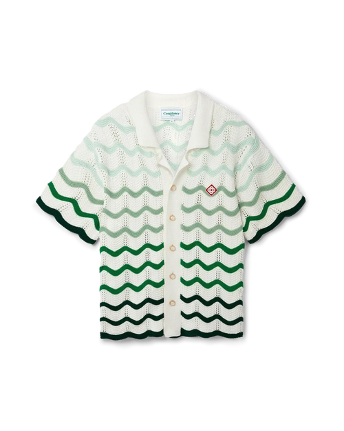 Wavy Gradient Crochet Shirt