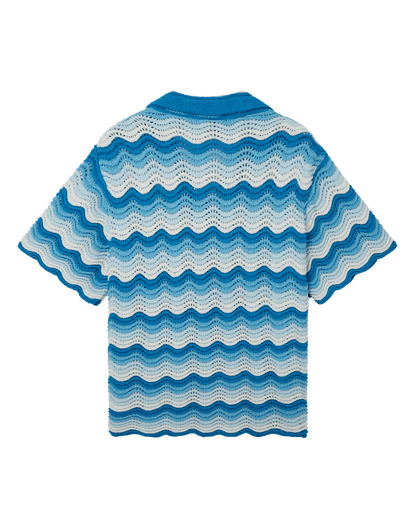 Wavy Gradient Crochet Shirt